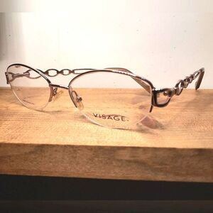 New pink/rose gold Eyeglass Frame, Rx'able, oval metal, classy women, 52-17-130